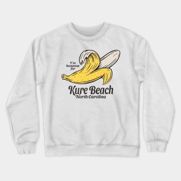 Kure Beach, NC Summertime Vacationing Going Bananas Crewneck Sweatshirt by Contentarama